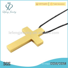 Auf Lager 24k Gold Anhänger, Edelstahl Mode Anhänger, einzigen Design Kreuz Anhänger